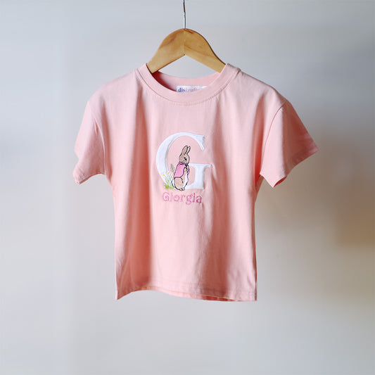 KIDS DROP SHOULDER TEE: PETER RABBIT AND COTTON TAIL MONOGRAM