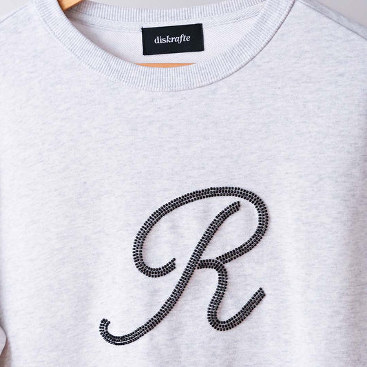 BEAD-EMBELLISHED MONOGRAM: PREMIUM CREW SWEATSHIRT