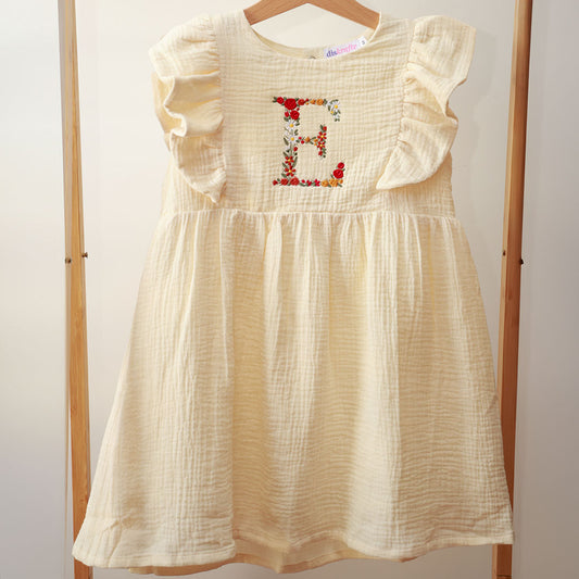 ORGANIC MUSLIN RUFFLE DRESS