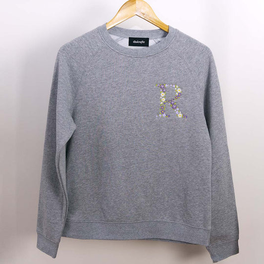 FLORAL MONOGRAM: RAGLAN CREW SWEATSHIRT