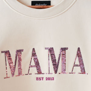 Mama Statement in Metallic _Plum