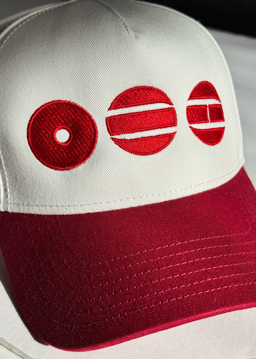 2Tone Frame Cap in Cardinal with BTS Arirang Embroidery