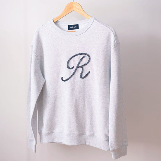 BEAD-EMBELLISHED MONOGRAM: PREMIUM CREW SWEATSHIRT