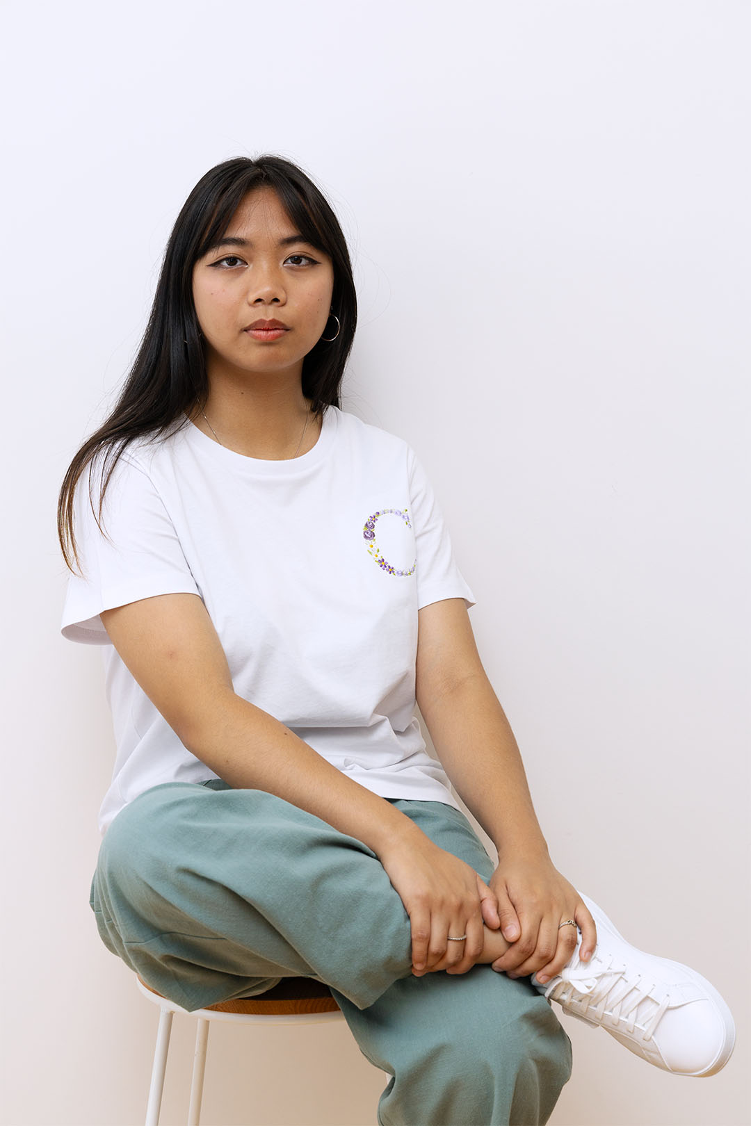 Classic Tee with Floral Monogram