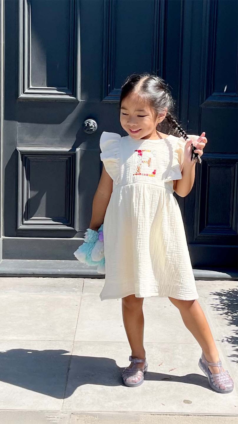 Cream Muslin Dress 