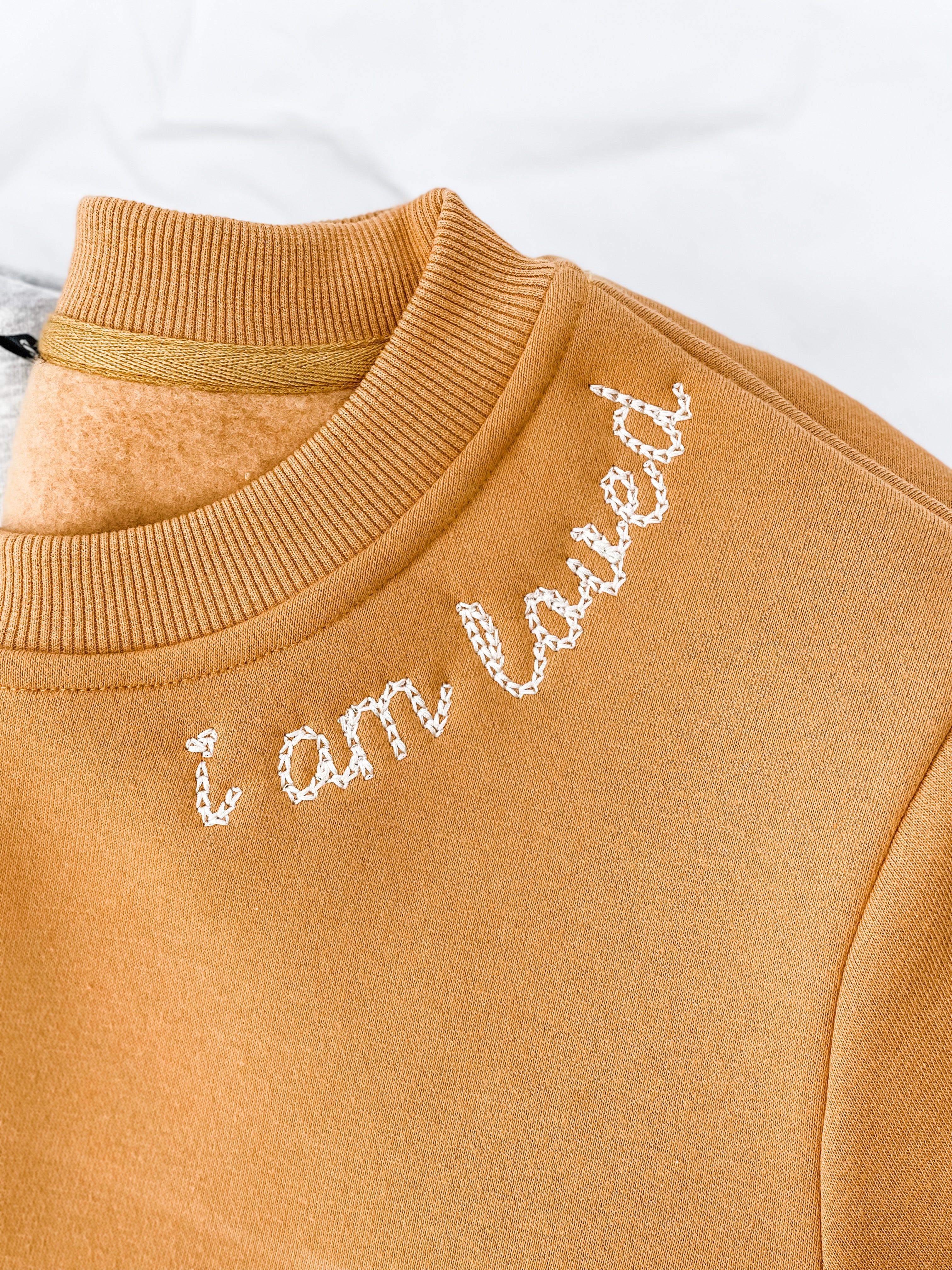 PERSONALISED NECKLINE EMBROIDERY in Classic Crew Sweatshirt PERSONALISED NECKLINE EMBROIDERY in Classic Crew Sweatshirt
