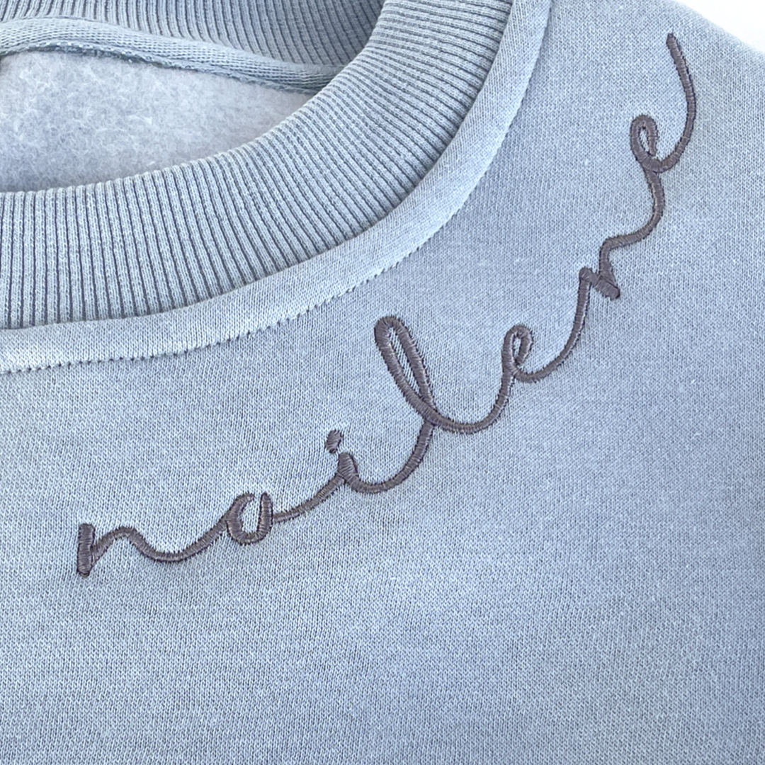 PERSONALISED NECKLINE EMBROIDERY in Classic Crew Sweatshirt PERSONALISED NECKLINE EMBROIDERY in Classic Crew Sweatshirt