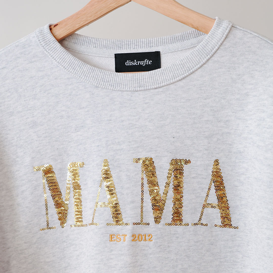 Mama Statement in Gold Sequins