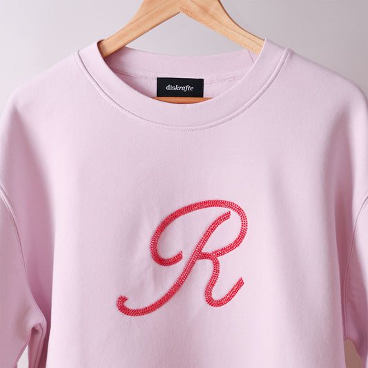 BEAD-EMBELLISHED MONOGRAM: RELAX CREW SWEATSHIRT
