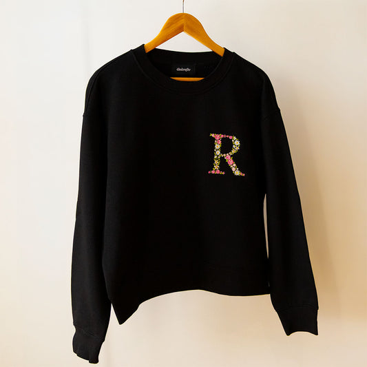 FLORAL MONOGRAM: RELAX CREW SWEATSHIRT